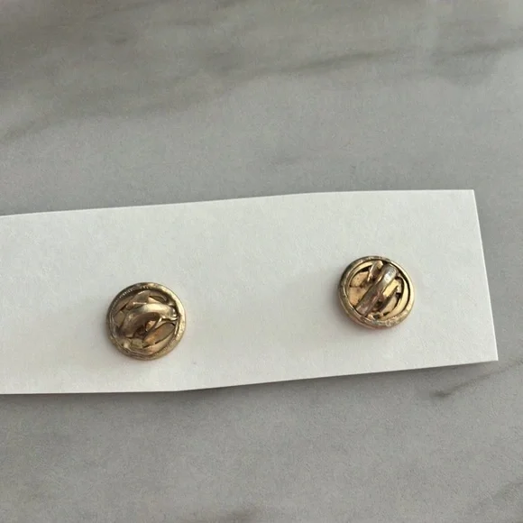 Vintage gold tone peace tie clips - Picture 2 of 2